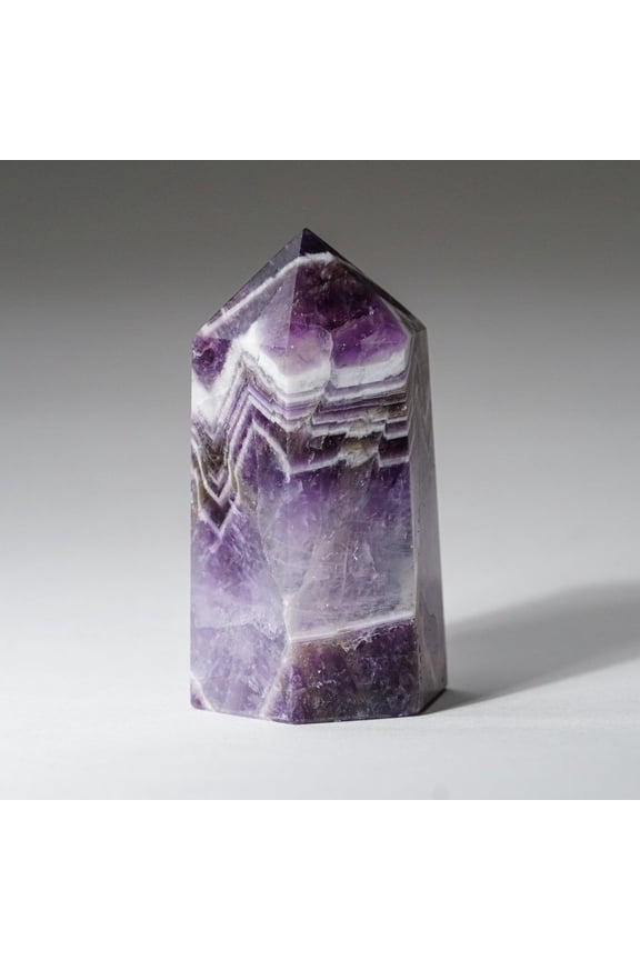 Polished Chevron Amethyst Point from Brazil (121 grams)