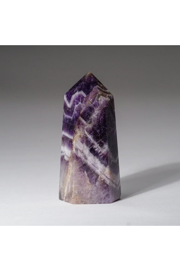 Polished Chevron Amethyst Point from Brazil (96.2 grams)