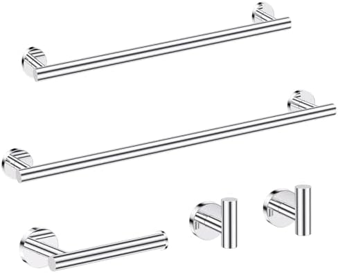 Polished Chrome Bathroom Hardware Set, 10-Piece Towel Bar Set SUS304 ...