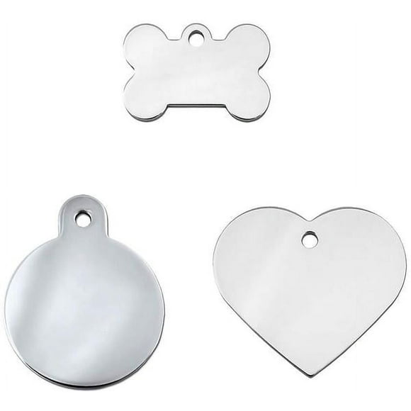 Polished Chrome Custom Engraved Pet ID Tags Personalized For Your Dog Or Cat - Large & Small Sizes - See "About This Item" Below For Pet Tag Engraving Instructions