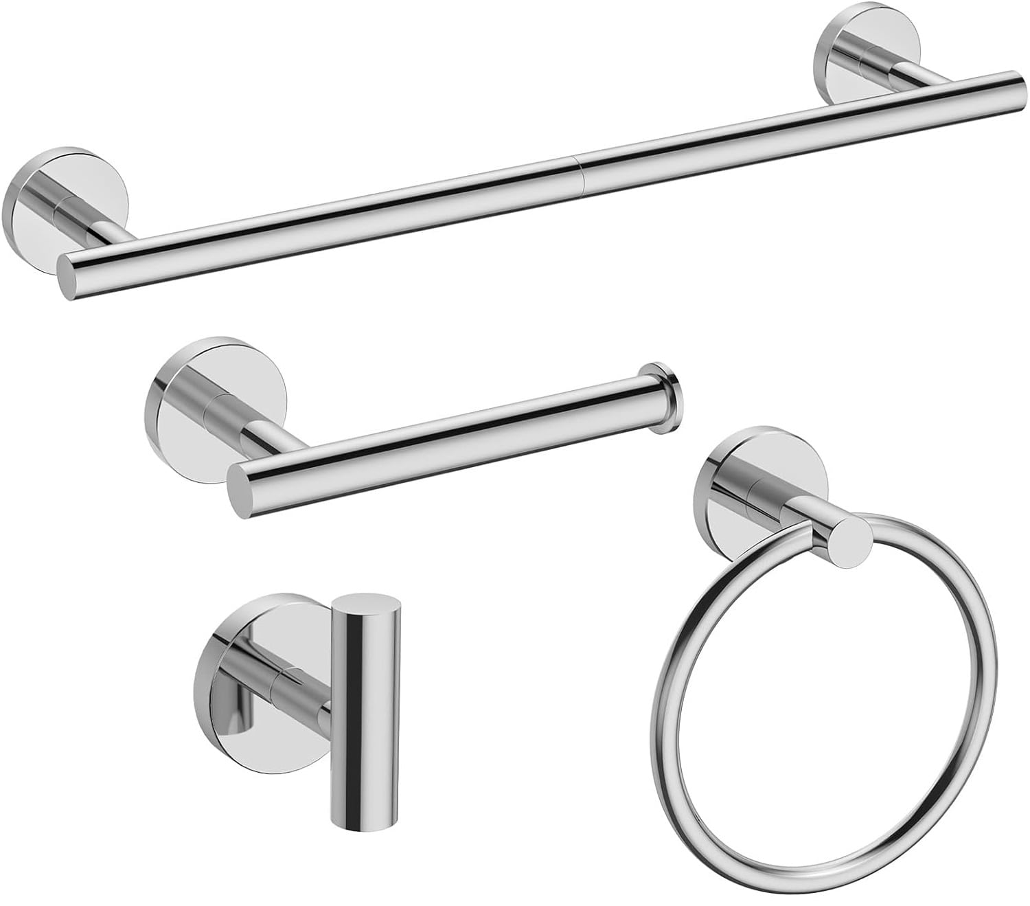 Polished Chrome Towel Bar Set，18Inch Wall Mounted Bathroom Accessories