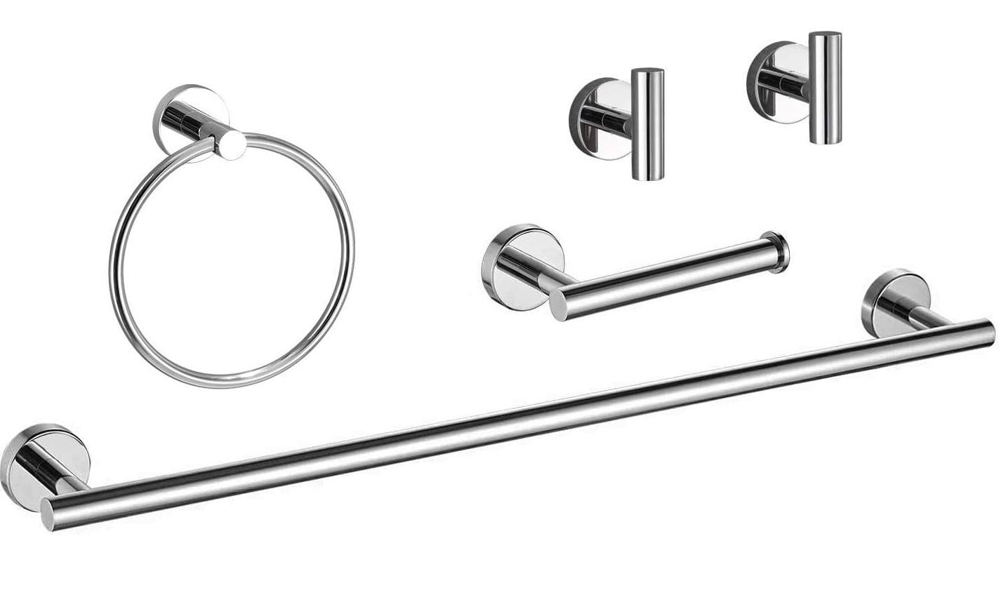 Polished Chrome Towel Bar Set ，24Inch Wall Mounted Bathroom