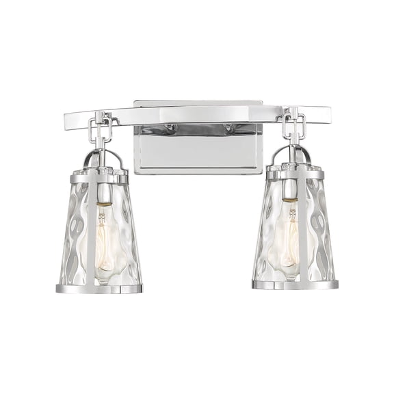 Polished Chrome Two Light Bath Bar from the Albany Collection
