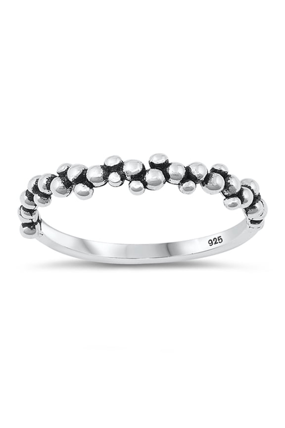 Polished Cobblestone Texture Pebble Ring .925 Sterling Silver Band Jewelry Female Male Unisex Size 9