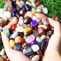 Polished Colorful Crystal Stone Set,Handpicked Tumbled Gemstones Rocks Quartz,Healing Crystal Stones,Vase Filler Decoration,Pebbles for Home Decor DIY Craft Projects,10-20 mm,0.22 lb