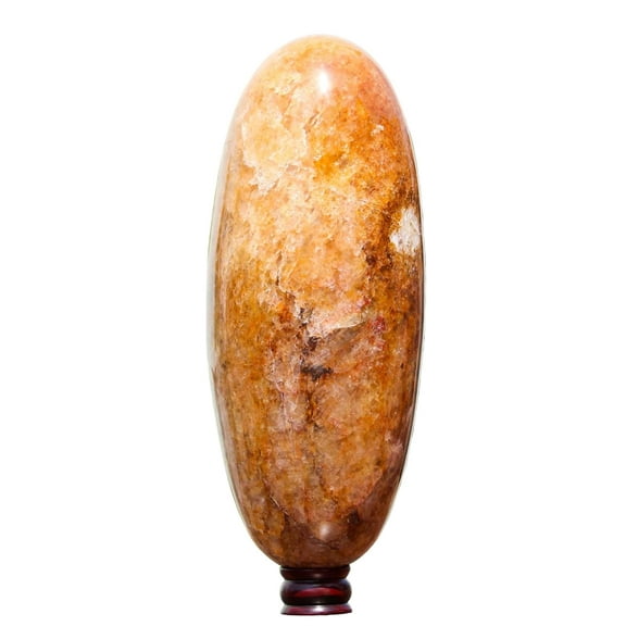 Polished Crystal Lingam Golden Quartz Huge 405mm / 35.5lbs, Shivling for Healing Stone & Spiritual Home Decor, Sacred Crystal Gift Chakra Balancing, Serene Energy Enhancer for Yoga & Reiki