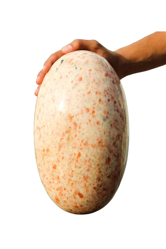 Polished Crystal Lingam Orange Sunstone Huge 285mm / 24.2lbs, Shivling for Healing Stone & Spiritual Home Decor, Sacred Crystal Gift Chakra Balancing, Serene Energy Enhancer for Yoga & Reiki