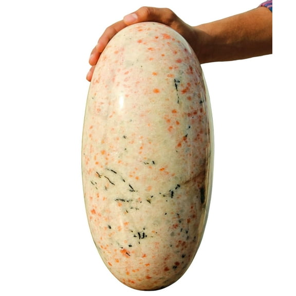 Polished Crystal Lingam Orange Sunstone Huge 340mm / 32.3lbs, Shivling for Healing Stone & Spiritual Home Decor, Sacred Crystal Gift Chakra Balancing, Serene Energy Enhancer for Yoga & Reiki