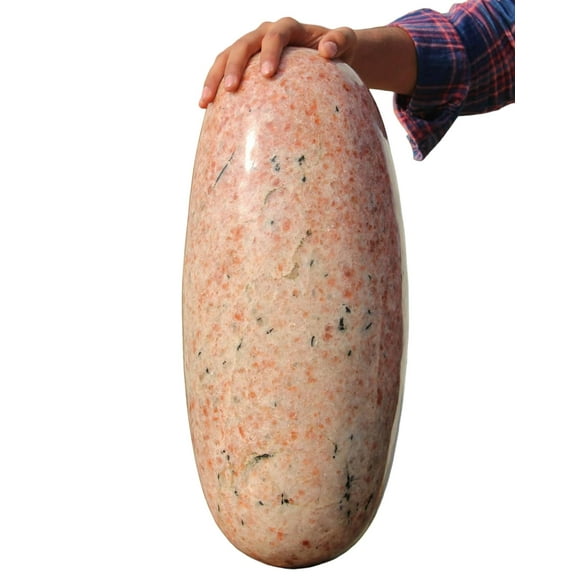 Polished Crystal Lingam Orange Sunstone Huge 480mm / 64.9lbs, Shivling for Healing Stone & Spiritual Home Decor, Sacred Crystal Gift Chakra Balancing, Serene Energy Enhancer for Yoga & Reiki