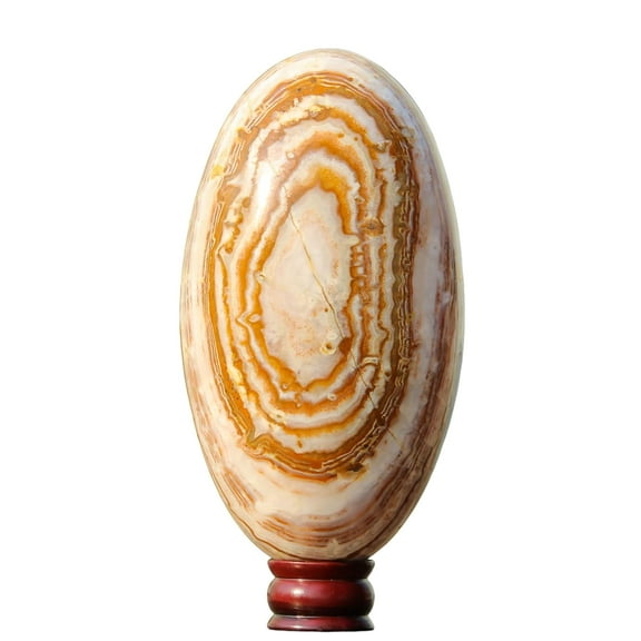 Polished Crystal Lingam Yellow Banded Calcite Large 270mm / 17.9lbs, Shivling for Healing Stone & Spiritual Home Decor, Sacred Crystal Gift Chakra Balancing, Serene Energy Enhancer for Yoga & Reiki