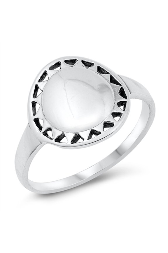 Polished Cutout High Polish Sun Ring .925 Sterling Silver Band Jewelry Female Male Unisex Size 5
