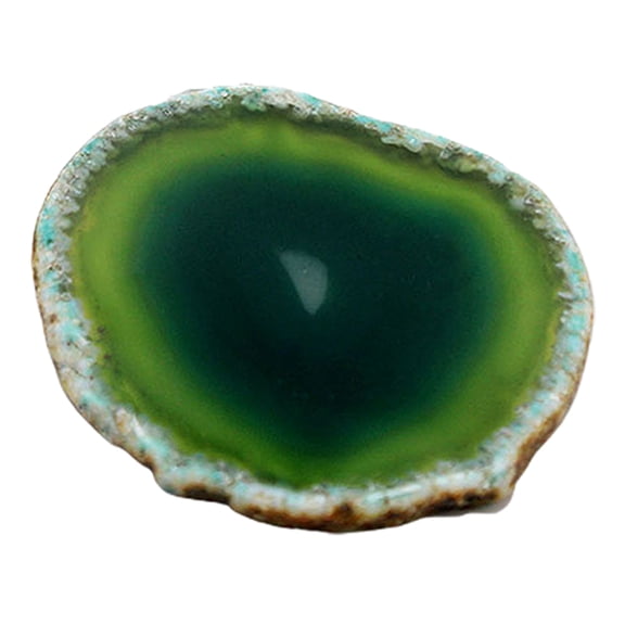 Polished Dyed Coaster Compact Stone Natural Agate Sliced Coaster Desktop Decor-Green