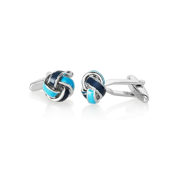 West Coast Jewelry Men's Polished Blue True Love Knot Cufflinks