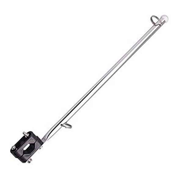 Polished Finish Rail Mount Flag Pole Holder Perfect Addition To Your Boat Fangkenuo