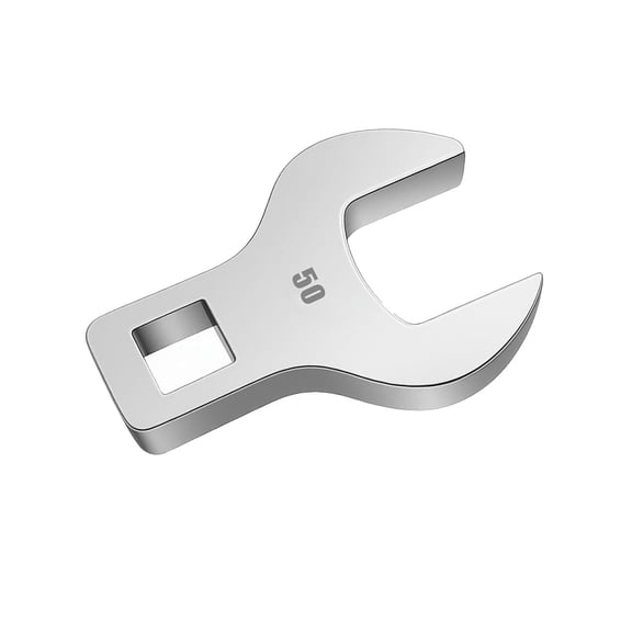 Polished Finish Wrench Head for Standard 1/2 Inch Drive Tools, 50 mm Open End Replacement Head for Ratchet Service, Torque Wrench Jobs, and Maintenance
