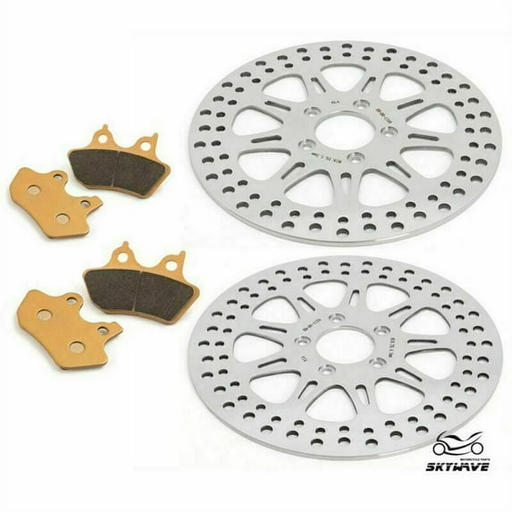 Polished Front Rear Brake Rotors Pads for Harley FXDWGi Dyna Wide Glide Low Rider