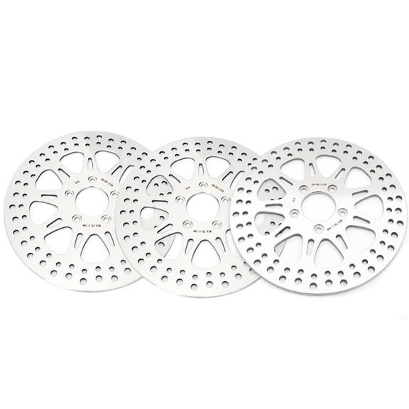 Polished Front Rear Brake Rotors for Harley Dyna FXDF Fat Bob 08-17 FXDBC Street Bob
