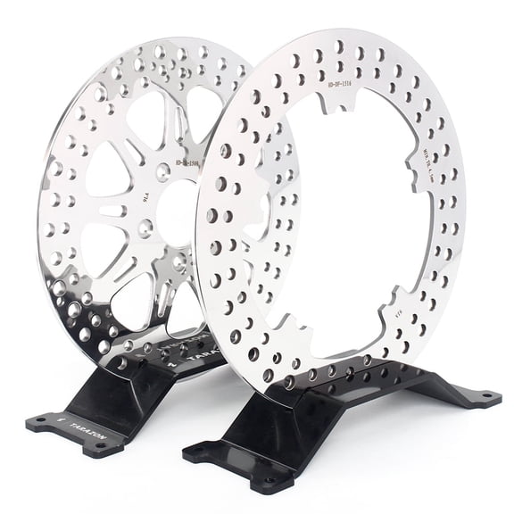 Polished Front Rear Brake Rotors for Harley Dyna Super Glide Low Rider FXD