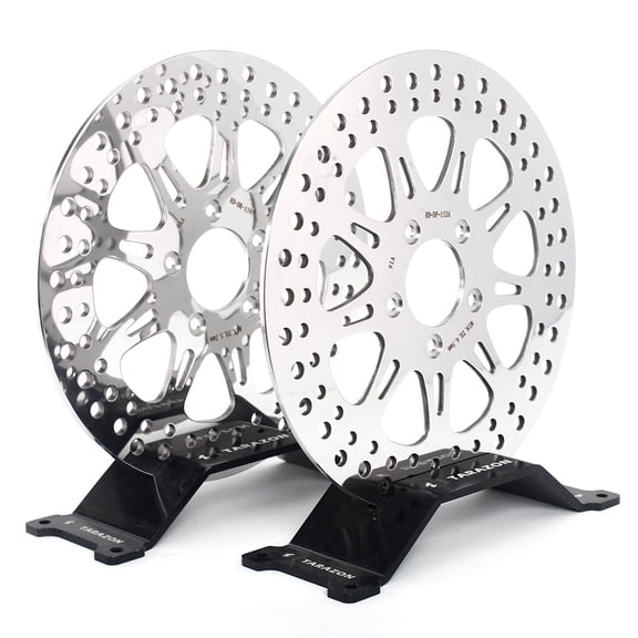 Polished Front Rear Brake Rotors for Harley FXDC FXDL FXDB FLSTF Fat Boy Street Bob