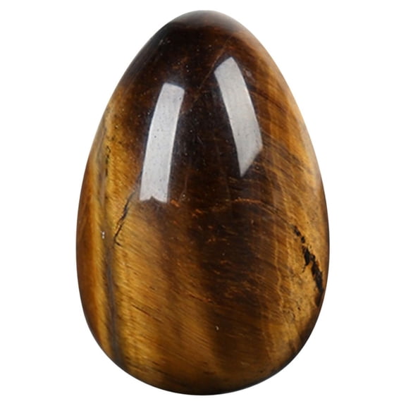 Polished Gemstone Eggs, 2 Inch Tiger Eye Mineral, Chatoyant Golden Brown Reflex, Indoor Potted Plant Potting Soil Decoration, Qtmrj