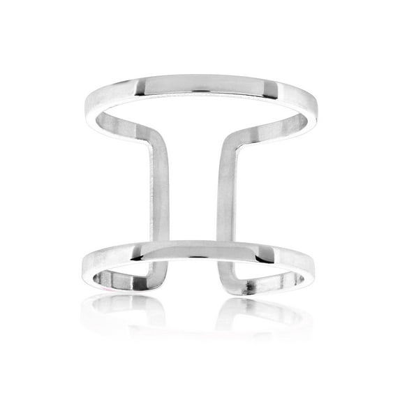 ELYA Jewelry Women's Polished Thin Profile Geometric Steel Cuff Ring