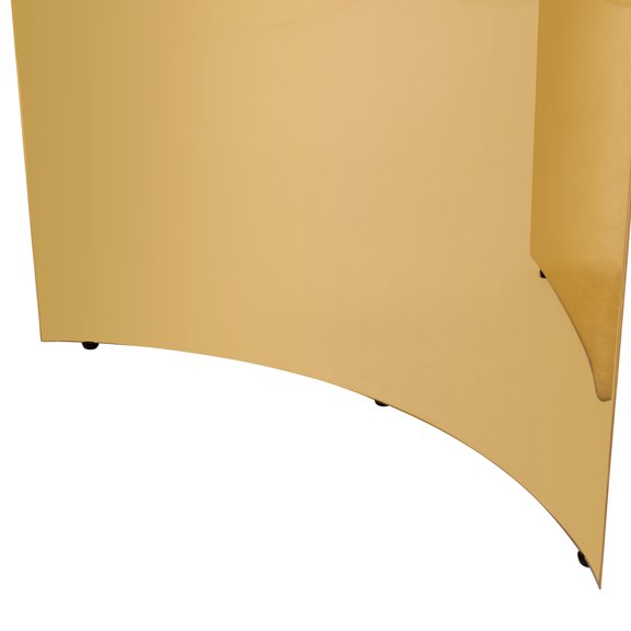 Polished Gold Curved Stainless Steel Table Leg Single Pack, Heavy Duty Rustproof Metal Table Base with Anti-Slip Rubber Pads for Dining Table, Desk, Bar Table DIY Replacement Furniture Support