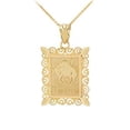 thumbnail image 1 of Polished Gold Taurus Zodiac Sign Rectangular Pendant Necklace, 1 of 1