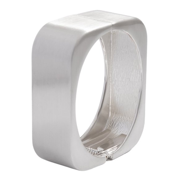 Polished Gold or Silver Tone Wide Bangle Geometric Design Lightweight Cuff For Fashion Forward Women