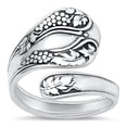 thumbnail image 1 of Polished Grape Vine Ring .925 Sterling Silver Spoon Wrap Band Jewelry Female Male Unisex Size 8, 1 of 4