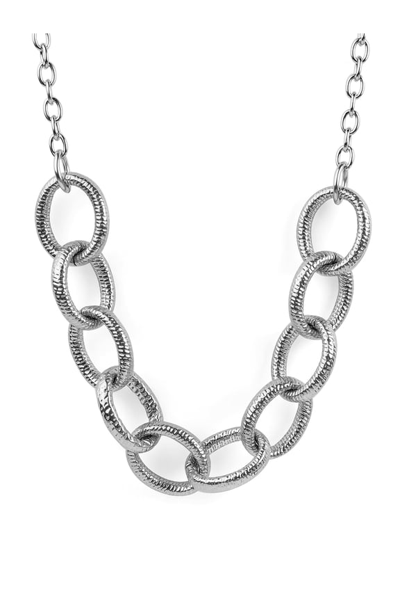 Women's Polished Large Link Chain Stainless Steel Necklace (24mm) - 18"
