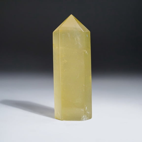 Polished Lemon Quartz Crystal Point from Brazil (201 grams)