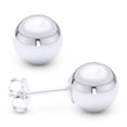 thumbnail image 1 of Polished Lightweight Hollow-Ball Bead Stud Earrings in 14k White Gold, 1 of 1