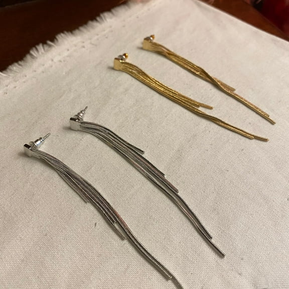 Polished Long Drop Earrings