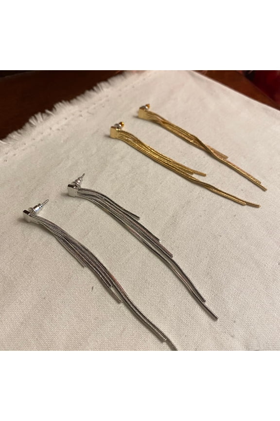 Polished Long Drop Earrings