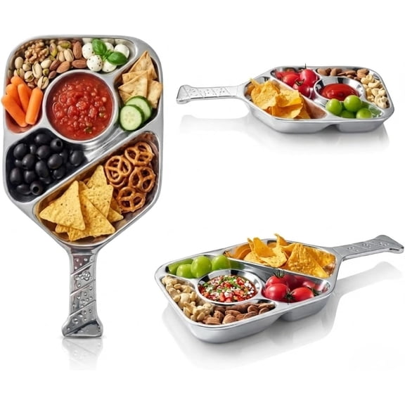 Polished Metal Serving Dish  13.7 Inch Modern Decorative Tray for Snacks Fruits Appetizers Desserts Large Centerpiece Platter Home Decor Gift