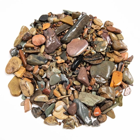 Polished Mixed Color River Rock Aquarium Gravel, 10 Pounds, For Aquariums and Landscaping