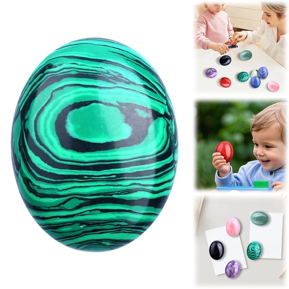 Polished Natural Gemstone Palm Egg Stone, 1 Piece - Tumbled Crystal Worry Stone for Anxiety & Stress Relief, Meditation, Grounding, Reiki Chakra Balancing, Easter Decor & Daily Calm Use