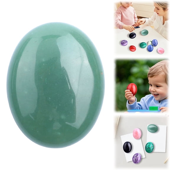 Polished Natural Gemstone Palm Egg Stone, 1 Piece - Tumbled Crystal Worry Stone for Anxiety & Stress Relief, Meditation, Grounding, Reiki Chakra Balancing, Easter Decor & Daily Calm Use
