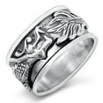 thumbnail image 1 of Polished Oxidized Realistic Etched Dragon Ring .925 Sterling Silver Band Jewelry Female Male Size 10, 1 of 4