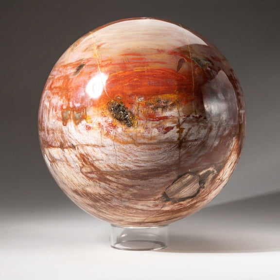 Polished Petrified Wood Sphere from Madagascar (8.5", 31.5 lbs)