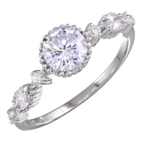 Polished Rhodium Plated 925 Sterling Silver Multiple Ring Band White CZ Jewelry Female Size 9
