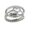 thumbnail image 1 of Polished Rhodium Plated 925 Sterling Silver Stackable Love Rings Band White CZ Female Size 7, 1 of 4