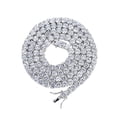 thumbnail image 1 of 5mm Iced Out Hip Hop Bling CZ Tennis Chain Necklace, Rhodium Plated, 0.5 Ct Stones, 22 inches, 1 of 4