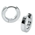 thumbnail image 1 of Polished Rhodium Plated Sterling Silver Huggie Hoop Earrings - JAVA01267RHER, 1 of 3