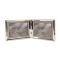 thumbnail image 1 of Polished Silver Plate 5x7 Hinged Double Horizontal - Bead Border Design, 1 of 1