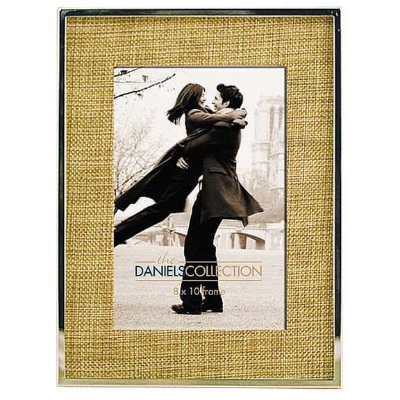 Polished Silverplate 8x10 frame with Natural Linen mat by Dennis Daniels - 8x10