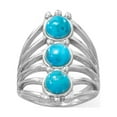 thumbnail image 1 of Polished Six Line Reconstituted Turquoise Ring, 1 of 2