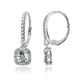 thumbnail image 1 of Polished Square Cushion Diamond Accent Sterling Silver Leverback Earrings, JK-I3, 1 of 3