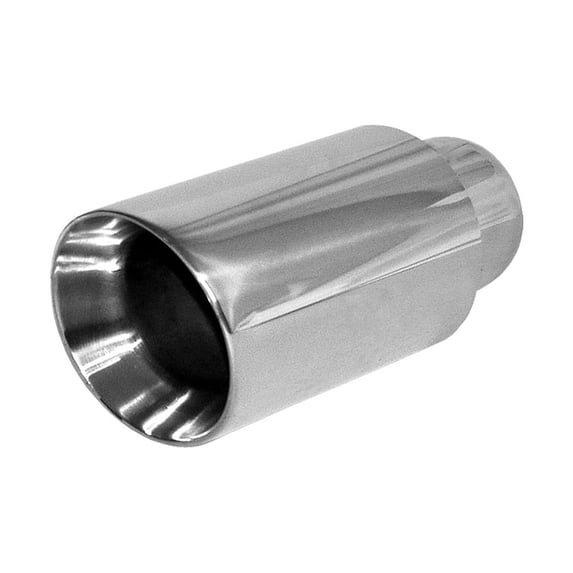 Polished Stainless Double Wall Slant Exhaust Tip 2.25" IN 3.5" Out 8" Overall