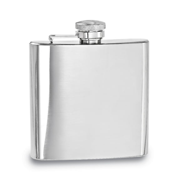Polished Stainless Steel 6oz Square Flask GP2717